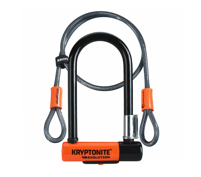 Kryptonite Evolution Sold Secure Gold Mini-7 Lock in Orange/Black