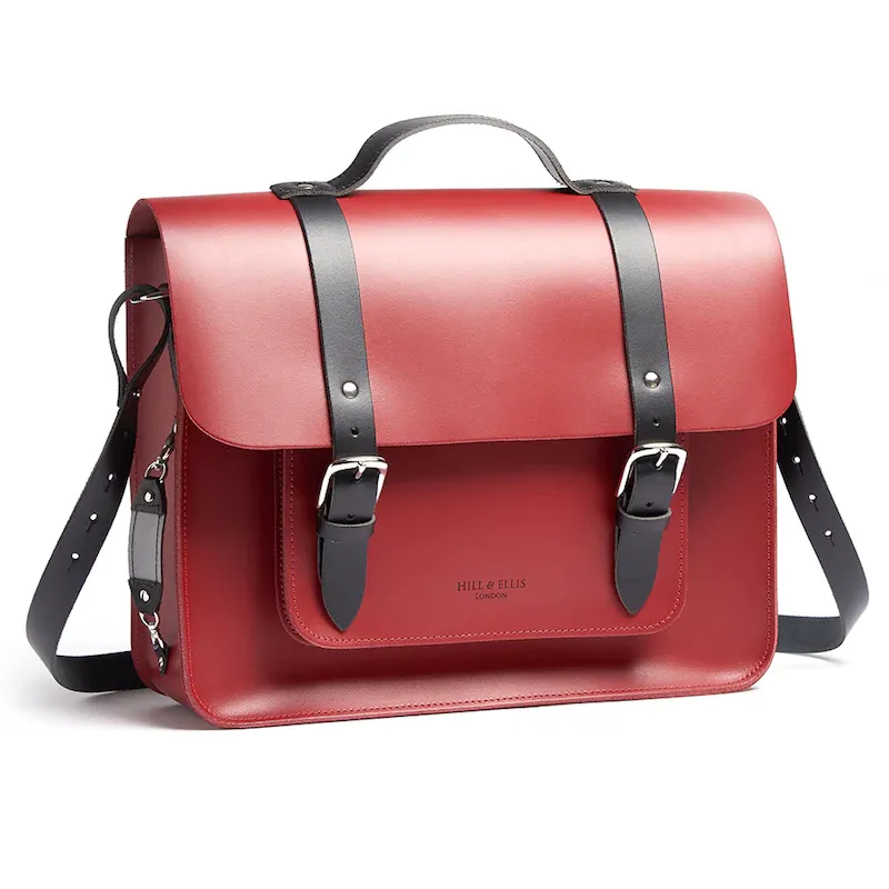 Hill and Ellis 10L Leather Pannier Bag Limited Edition in Red-1