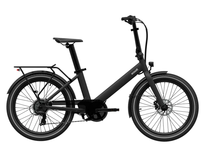 Eovolt Evening 24 inch Folding Electric Bike in Onyx Black