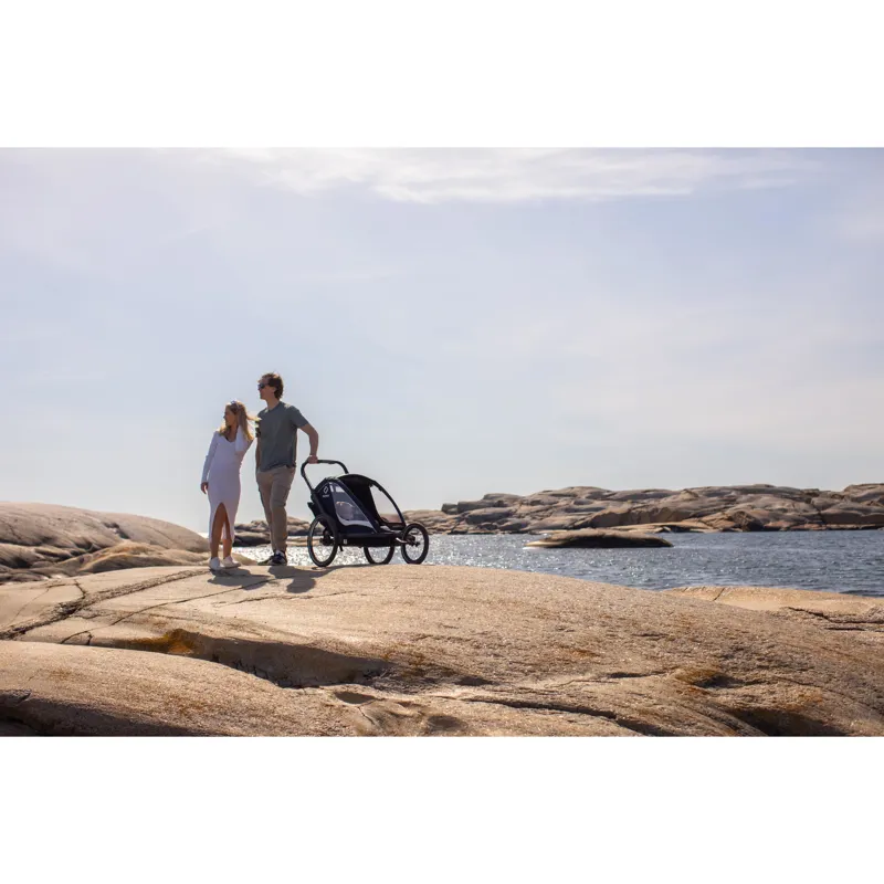 Hamax Breeze Child Single Bike Trailer in White/ Green-9