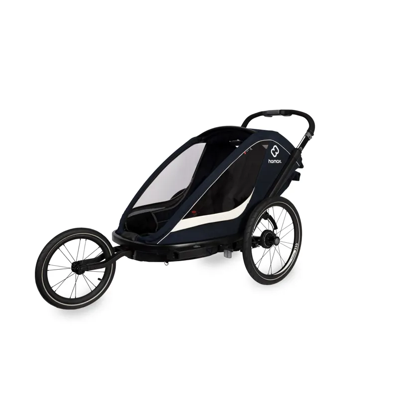 Hamax Breeze Twin Child Bike Trailer in White/ Green-1