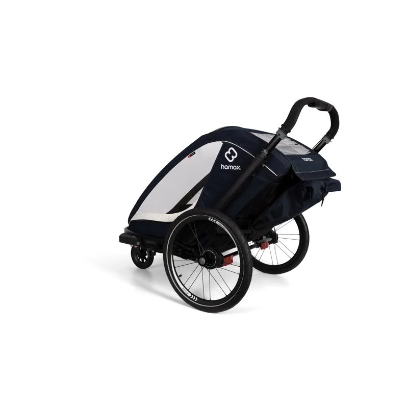 Hamax Breeze Twin Child Bike Trailer in White/ Green-6