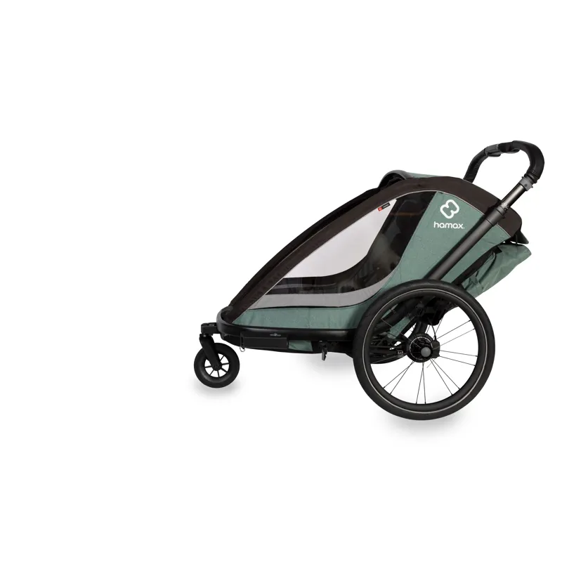 Hamax Cocoon Single Child Bike Trailer in Green/Black-2