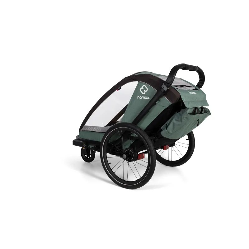 Hamax Cocoon Single Child Bike Trailer in Green/Black-4