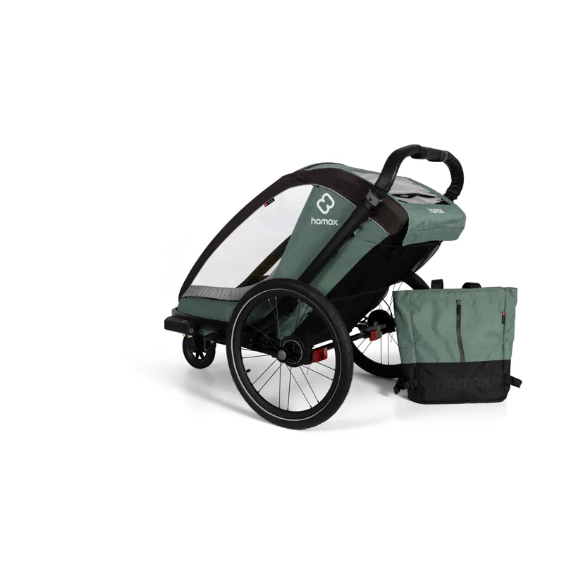 Hamax Cocoon Single Child Bike Trailer in Green/Black-5