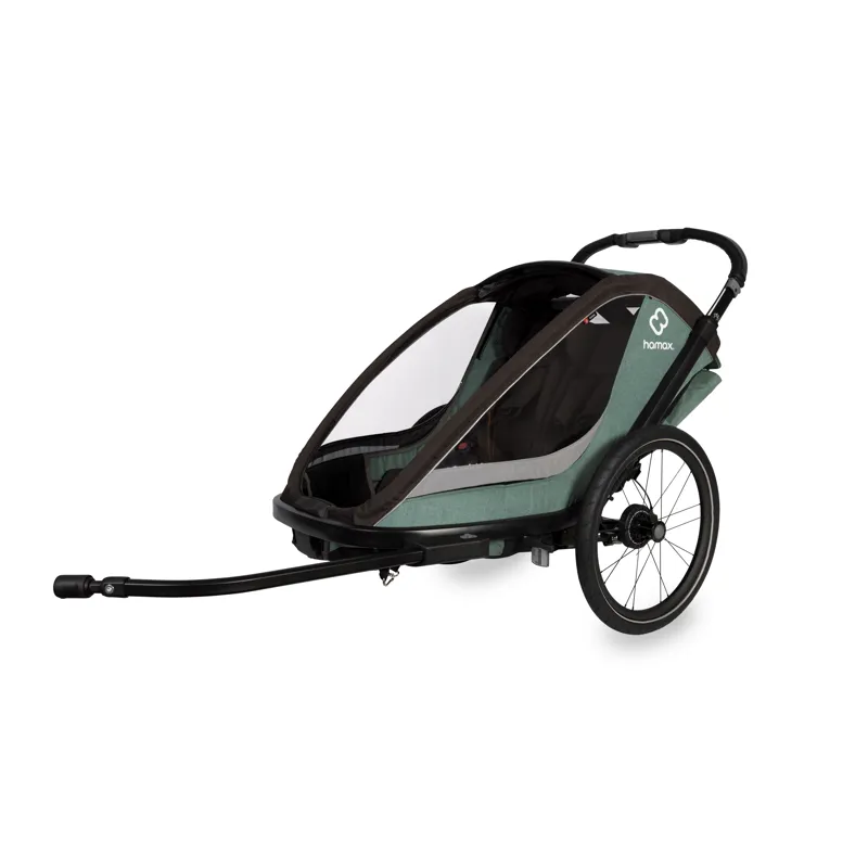 Hamax Cocoon Twin Child Bike Trailer in Green / Black-1