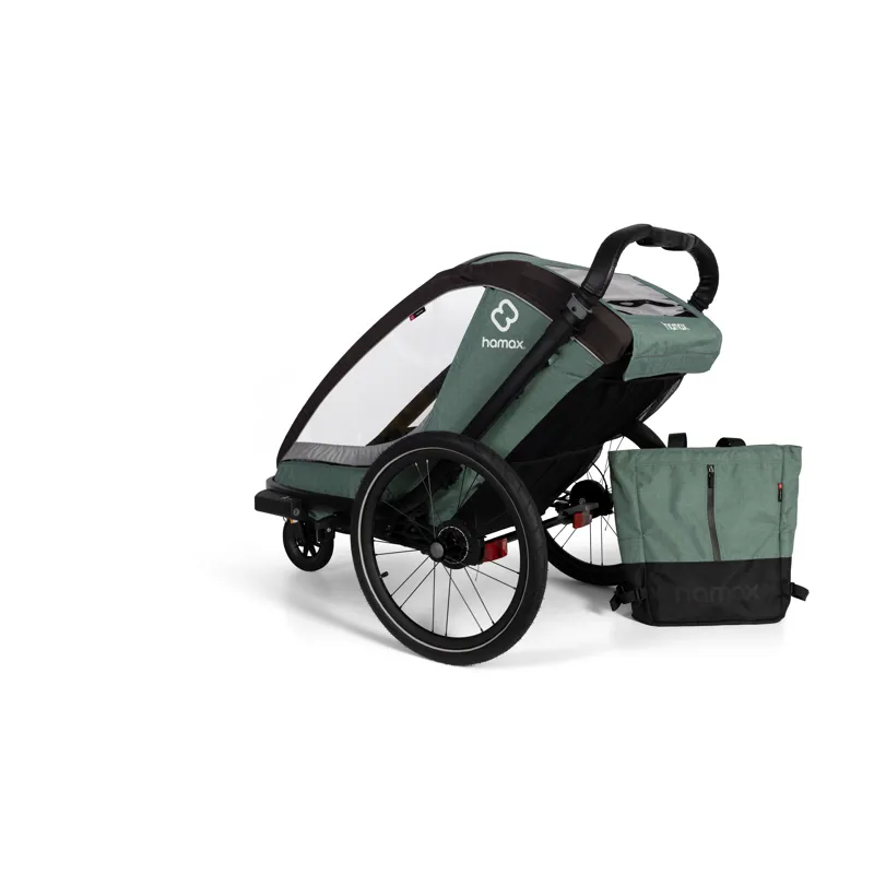 Hamax Cocoon Twin Child Bike Trailer in Green / Black-7