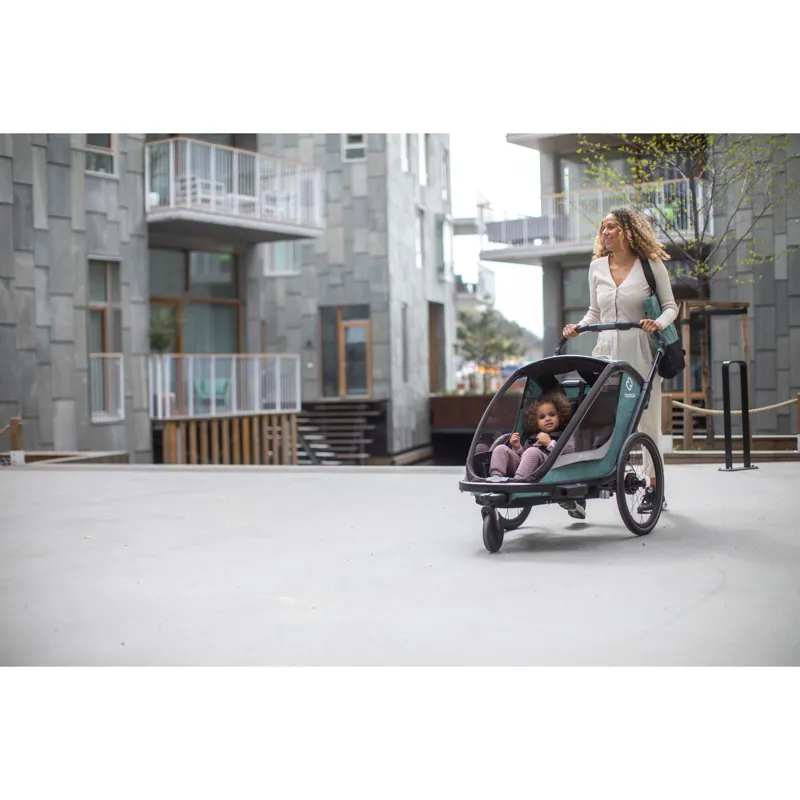 Hamax Cocoon Twin Child Bike Trailer in Grey / Black-7