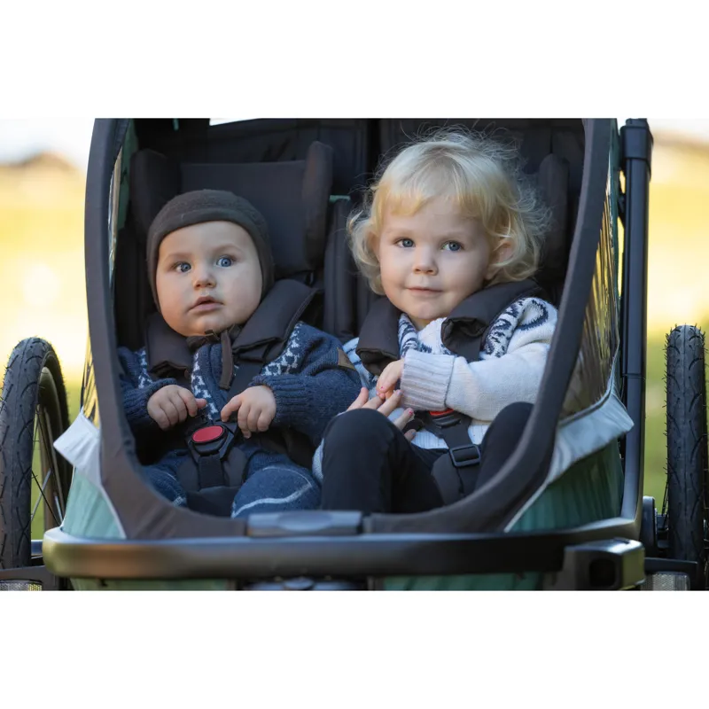 Hamax Cocoon Twin Child Bike Trailer in Grey / Black-8