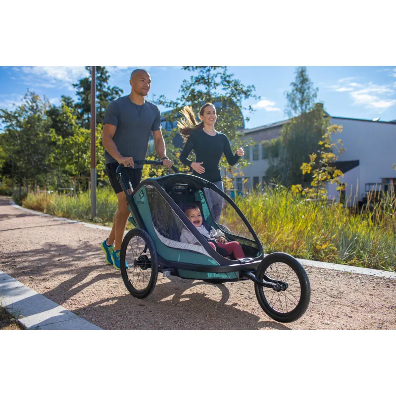 Hamax Cocoon Twin Child Bike Trailer in Grey / Black-9