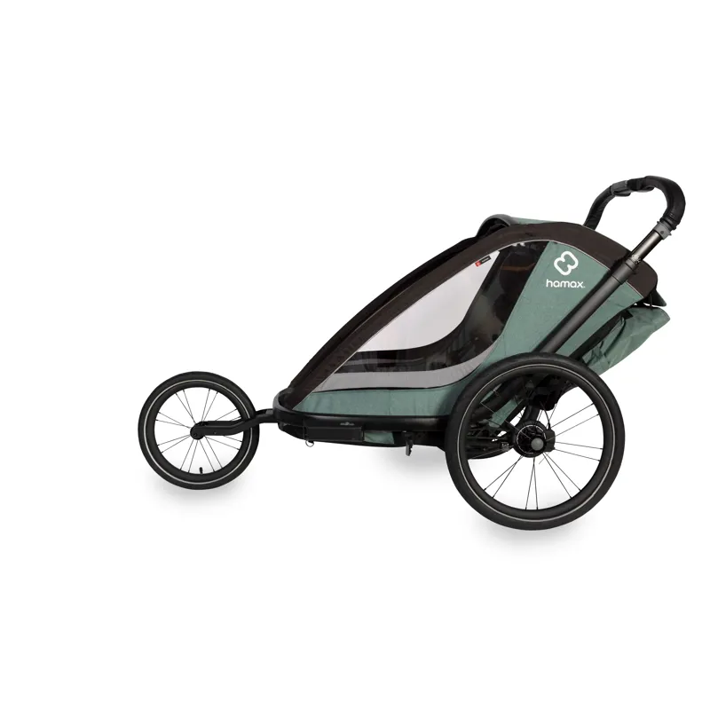 Hamax Cocoon Twin Child Bike Trailer in Green / Black-2