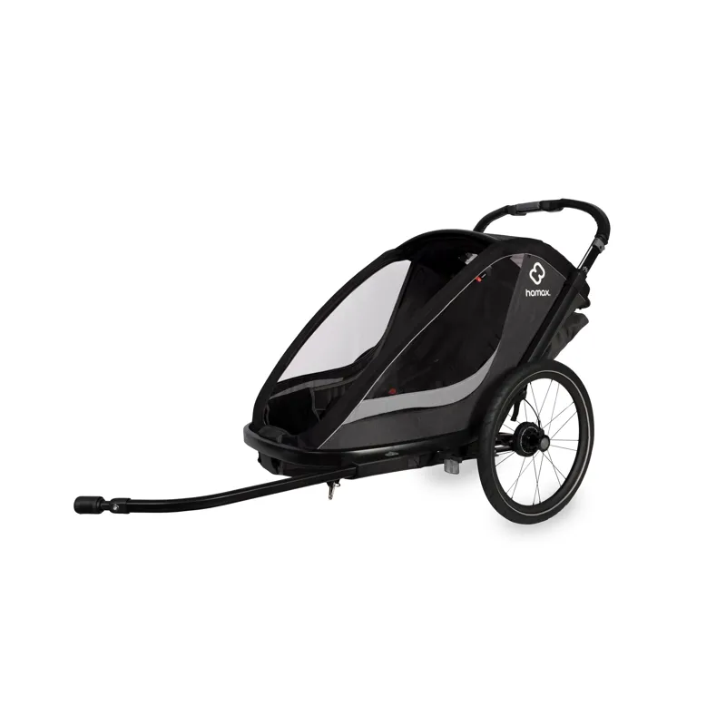 Hamax Cocoon Twin Child Bike Trailer in Grey / Black-1