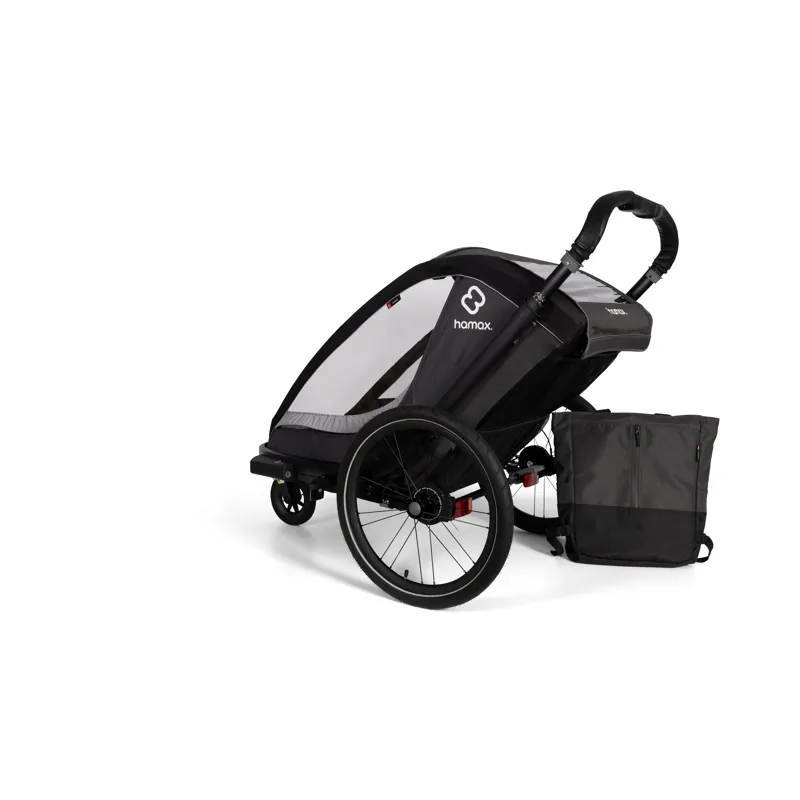 Hamax Cocoon Twin Child Bike Trailer in Grey / Black-5