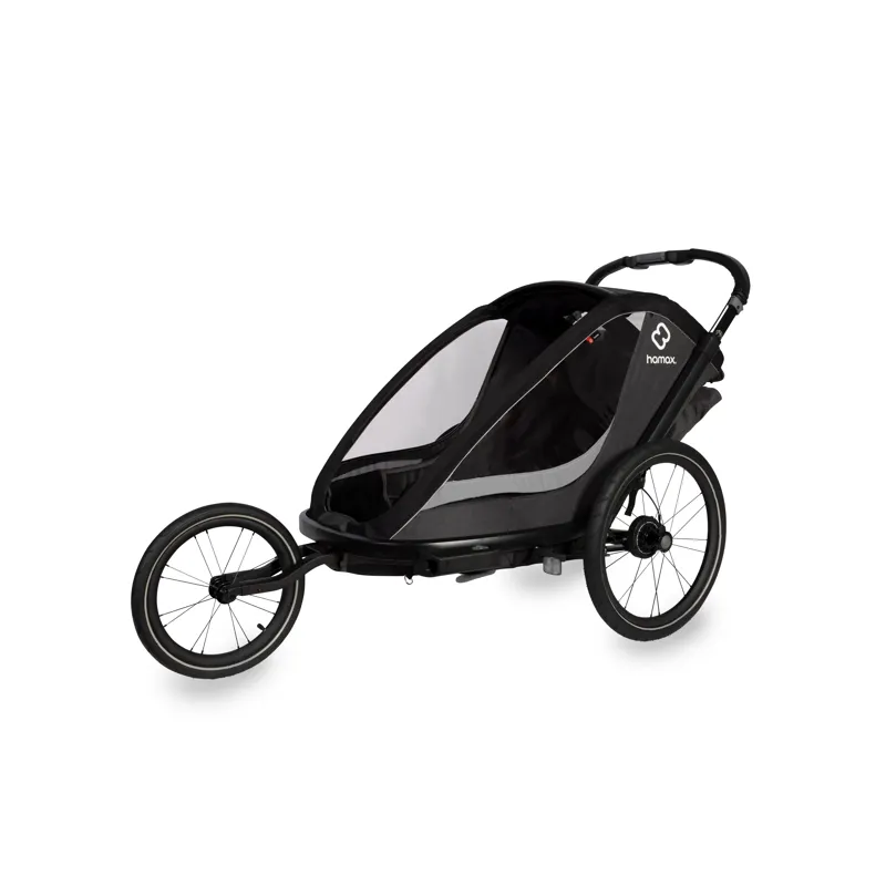 Hamax Cocoon Twin Child Bike Trailer in Grey / Black-2