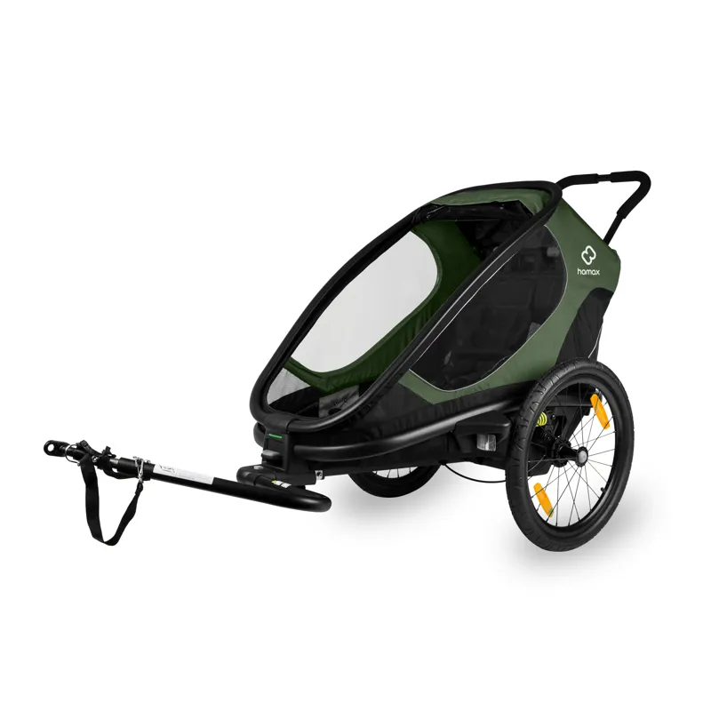 Hamax Outback Single Child Bike Trailer in Green/Black