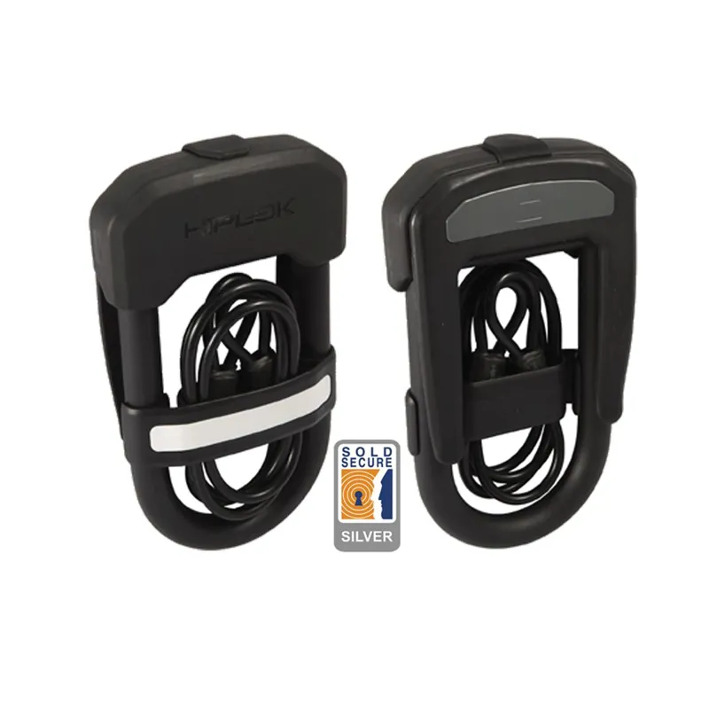 Hiplok Dc D Lock Hardened Steel + 5mm X 0.9m Cable + Cable Holder BLACK 