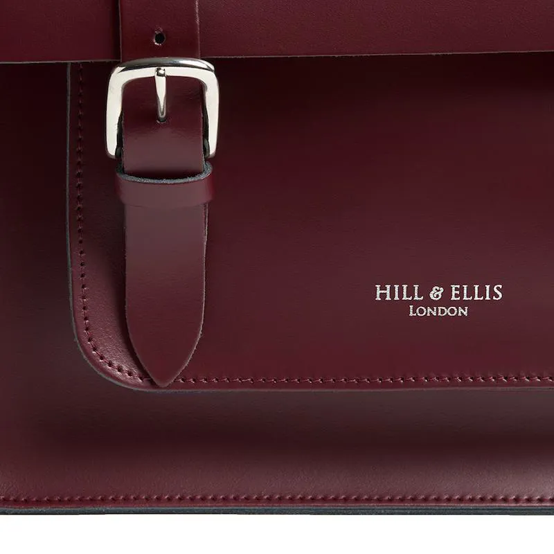 Hill and Ellis 10L Leather Pannier Bag in Oxblood Red-1