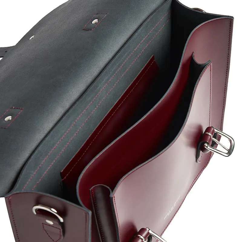 Hill and Ellis 10L Leather Pannier Bag in Oxblood Red-5