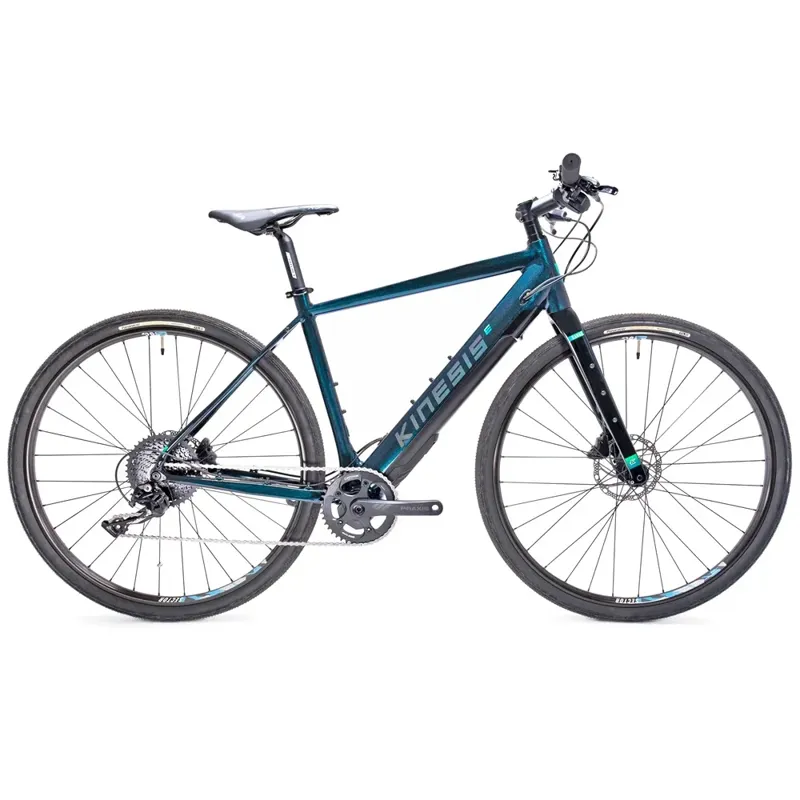 Kinesis UK Range Ride 50 Flat Bar Adventure E-bike in Blue