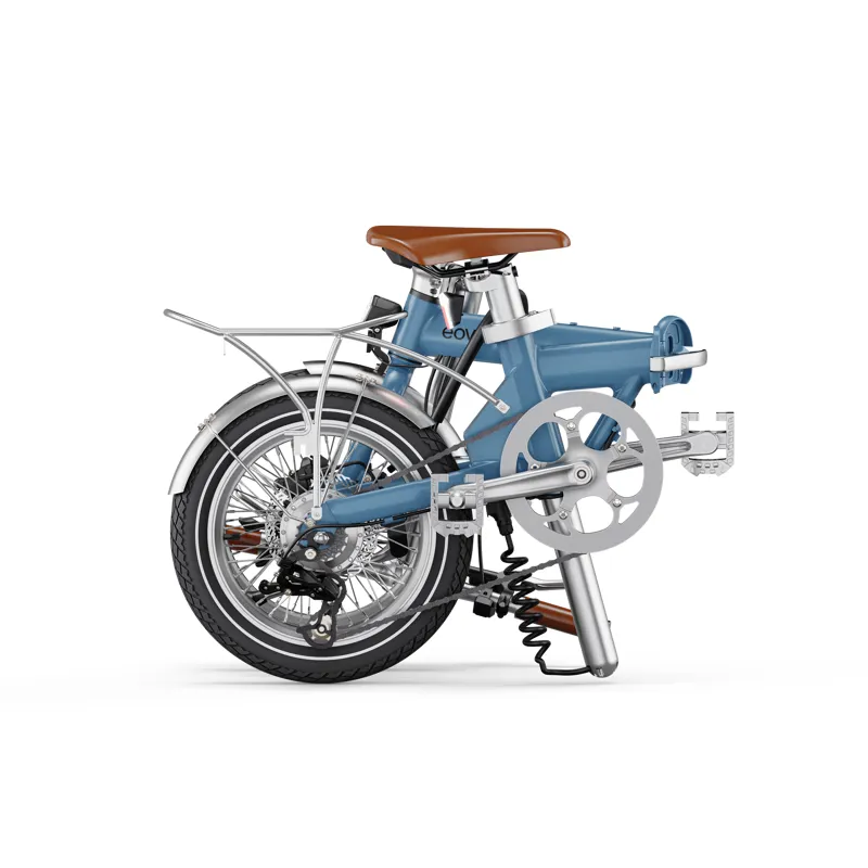 Eovolt Morning 16 inch Folding Vintage Style Electric Bike in Satin Blue-1