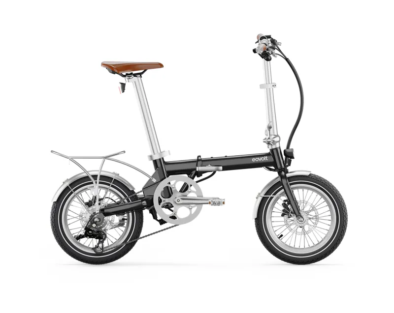 Eovolt Morning 16 inch Folding Vintage Style Electric Bike in Satin Black