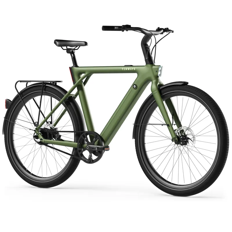 Tenways CGO009 Smart City eBike in Olive Green-1