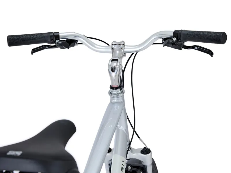 2025 Raleigh Pioneer Trail 27.5 Derailleur Lowstep Hybrid Bike in Grey-1