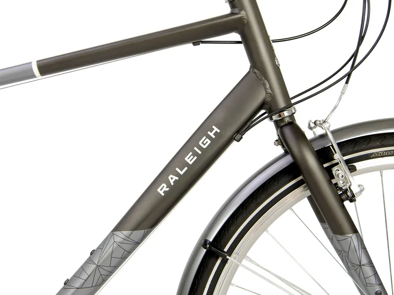 Raleigh Pioneer Crossbar Hybrid Bike in Grey-6
