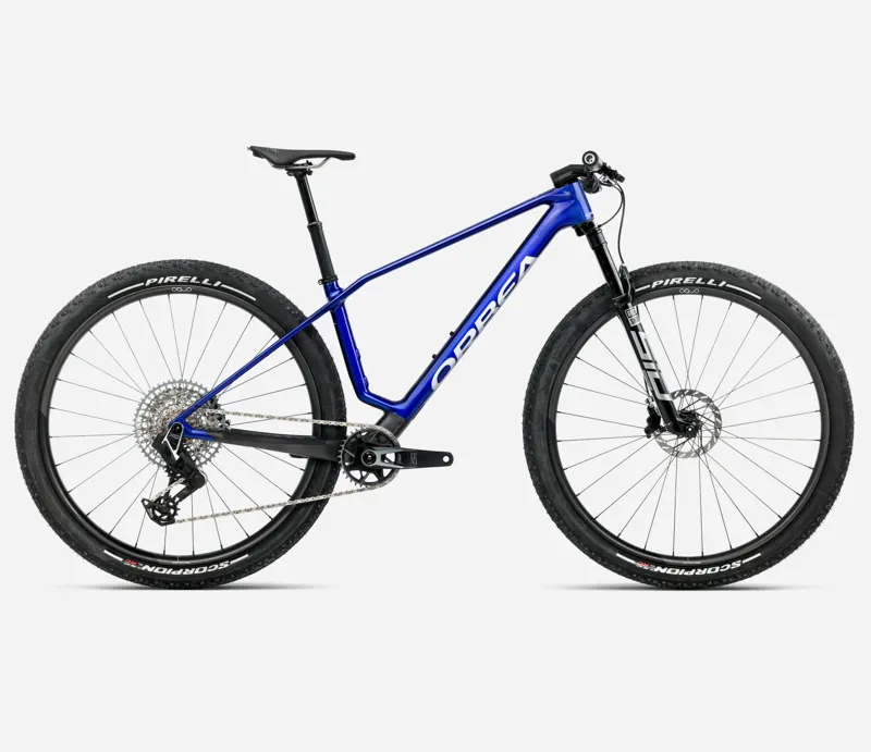 NEW - Orbea Alma M-Team AXS Mountain Bike in Blue - Carbon Raw Matt
