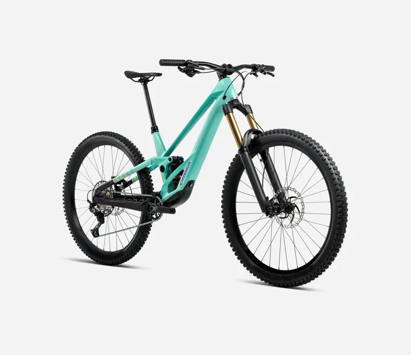 NEW - Orbea Rallon E- Team Mountain Bike in Aloha Green - Fantasy Purple Carbon View-2