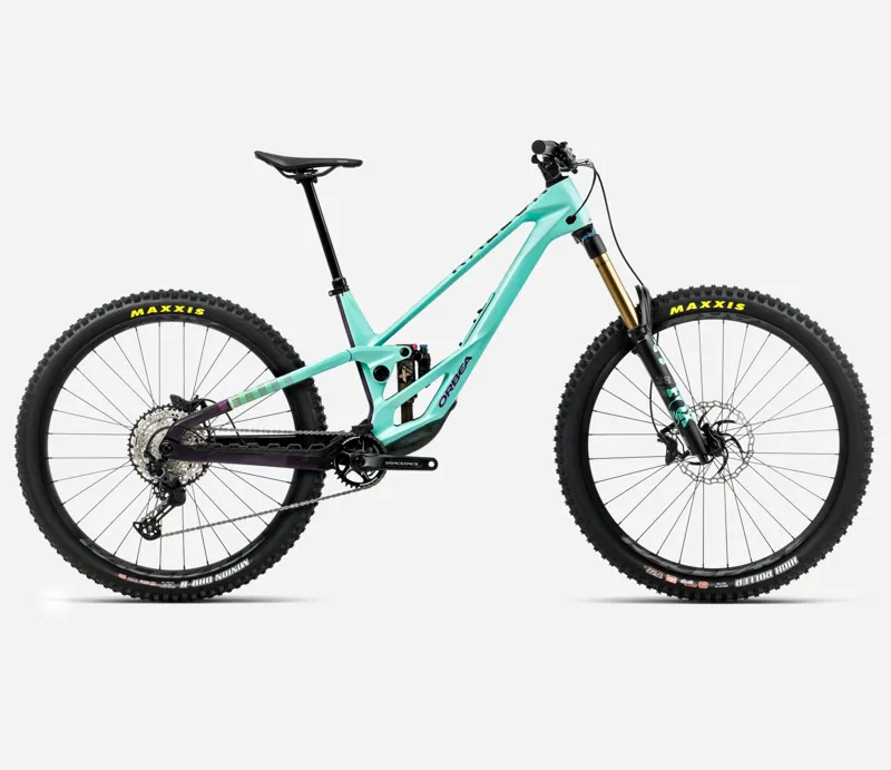 NEW - Orbea Rallon E10 Mountain Bike in Aloha Green - Fantasy Purple Carbon View