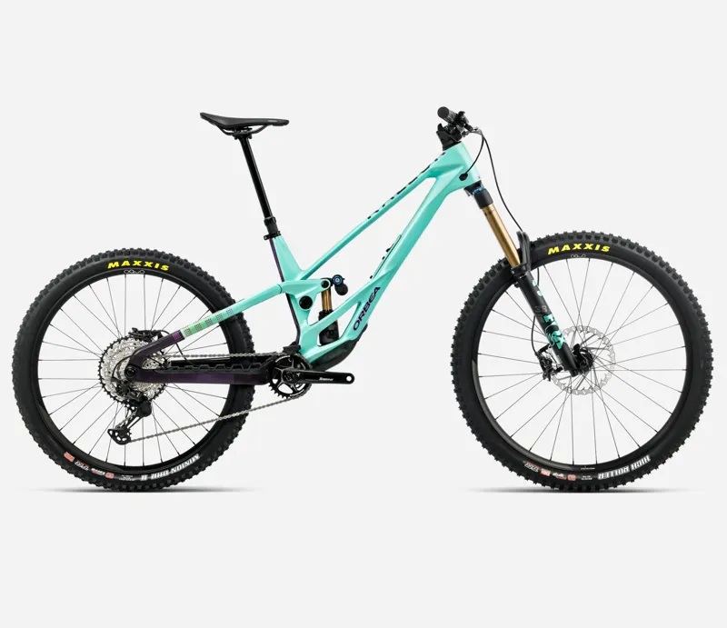 NEW - Orbea Rallon E- Team Mountain Bike in Aloha Green - Fantasy Purple Carbon View