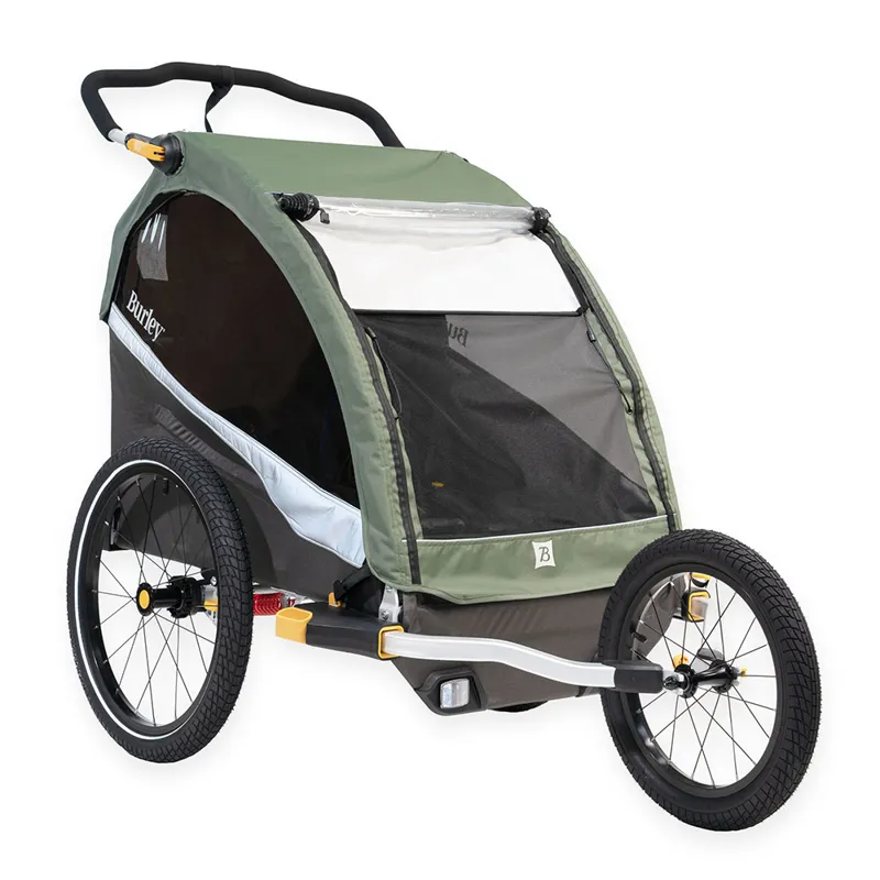 Burley DLite X Bike Double Trailer / Stroller in Green-2