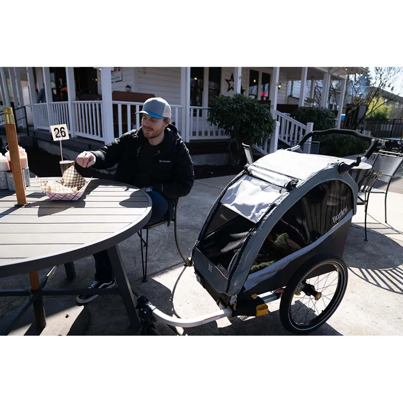 Burley DLite X Bike Double Trailer / Stroller in Green-6