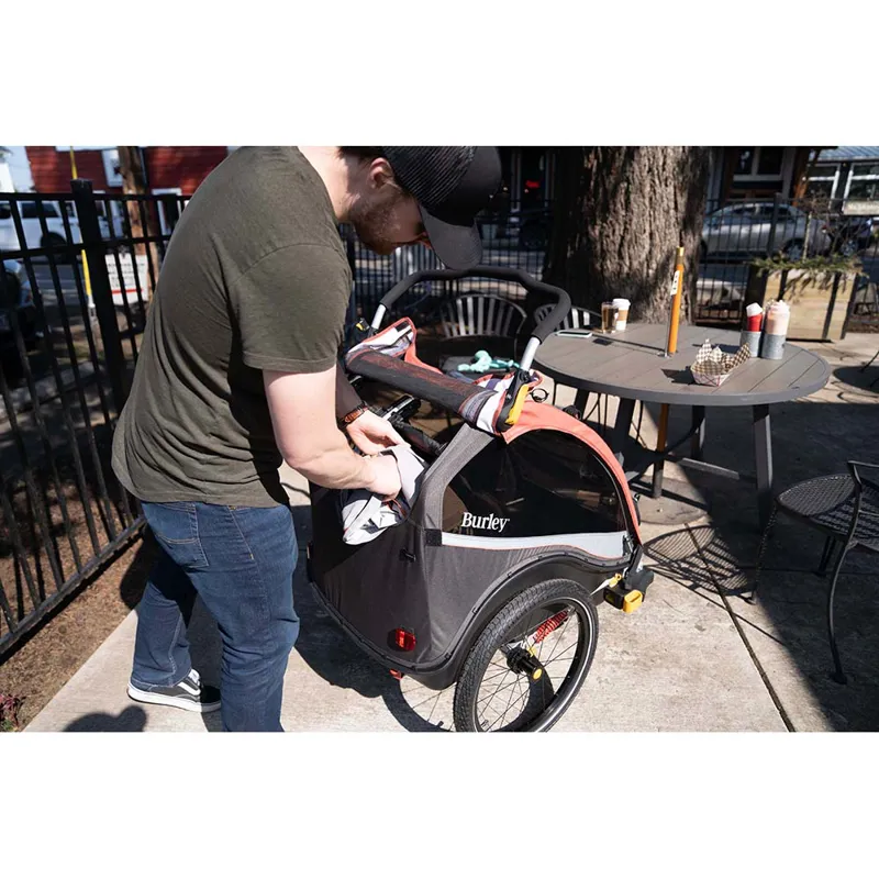 Burley Cub X Bike Trailer/ Stroller in Orange / Black-9