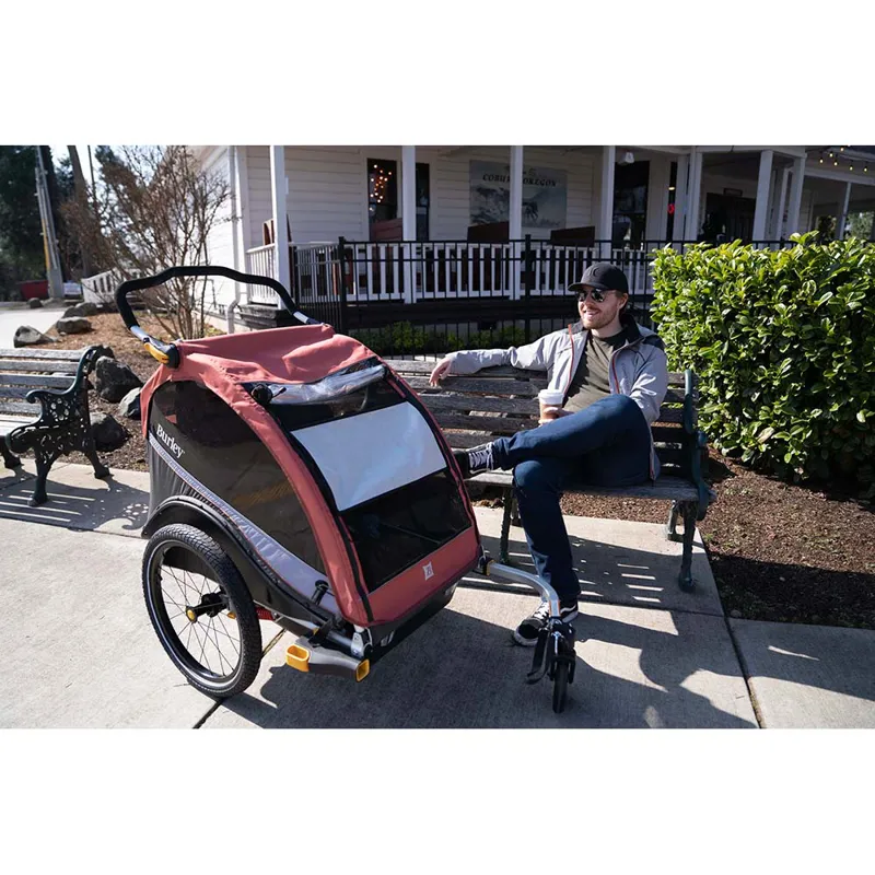Burley Cub X Bike Trailer/ Stroller in Orange / Black-10