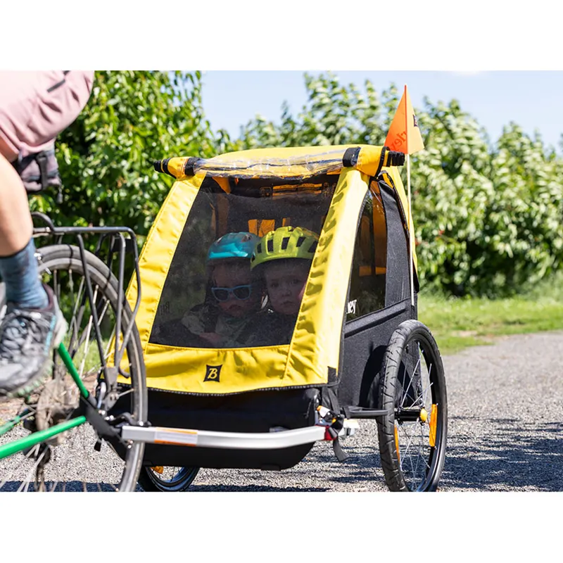 Burley Bee Double Bike Trailer in Yellow-6