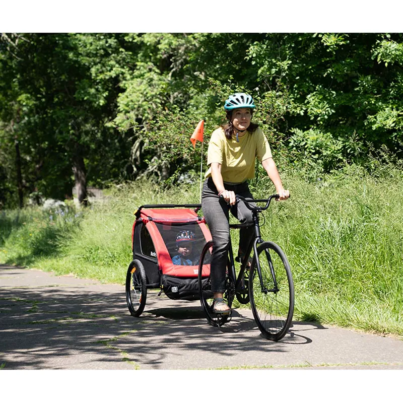 Burley Honey Bee Bike Trailer/ Stroller in Orange/Black-6