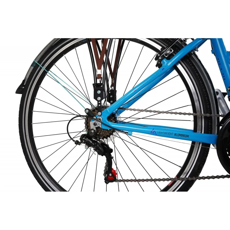 Claud Butler Explorer 1.0 EQ Low Step Hybrid Bike in Blue-4