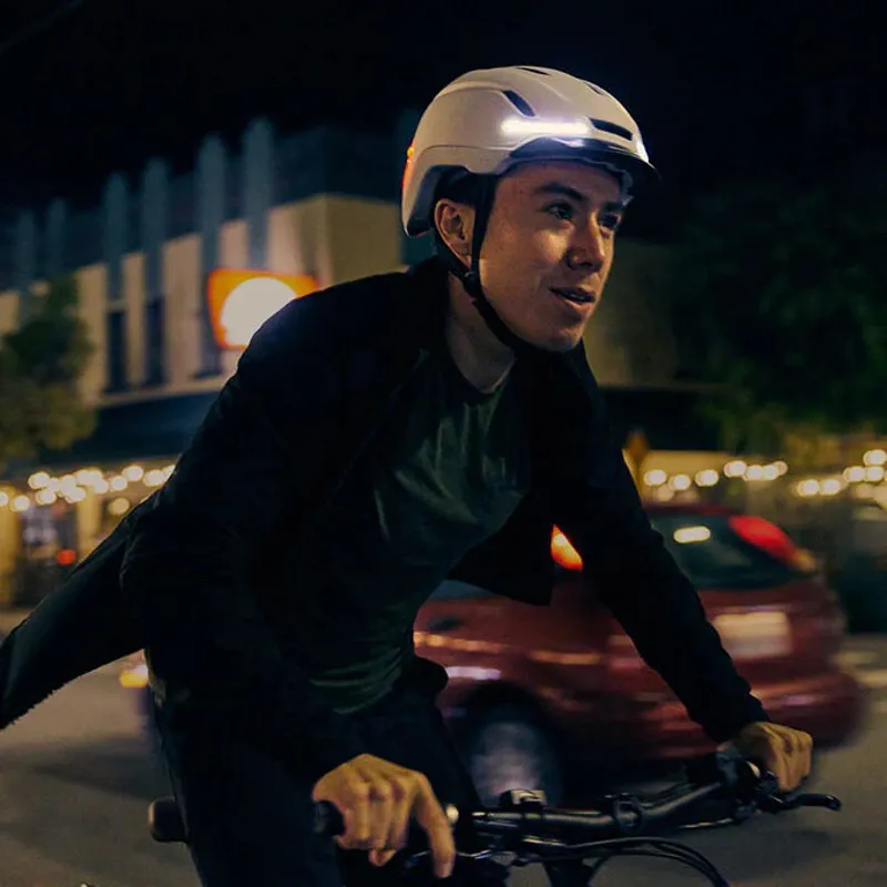 Giro Ethos MIPS LED Urban Helmet in Matte Chalk with Turn Signals-9