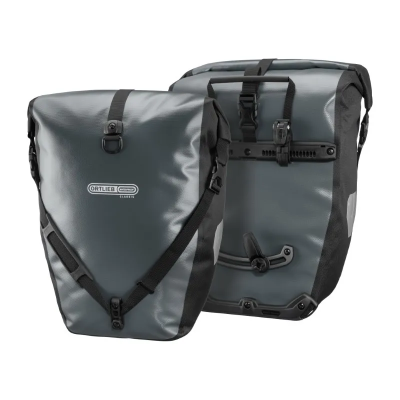Ortlieb Back-Roller Classic Waterproof Pannier Bag Pair in Asphalt Grey 40L