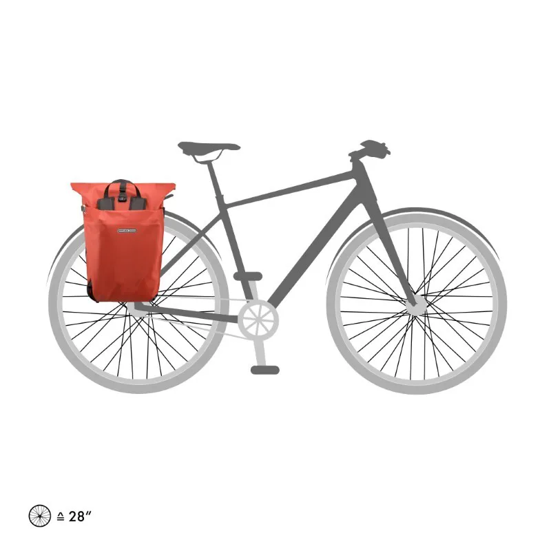 Ortlieb Vario 26L QL3.1 Backpack and Pannier Bag in Red-4