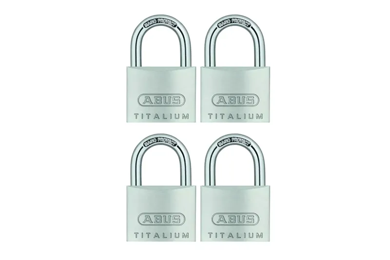 Abus 64TI/40 Keyed Alike Quad Padlock Pack in Silver