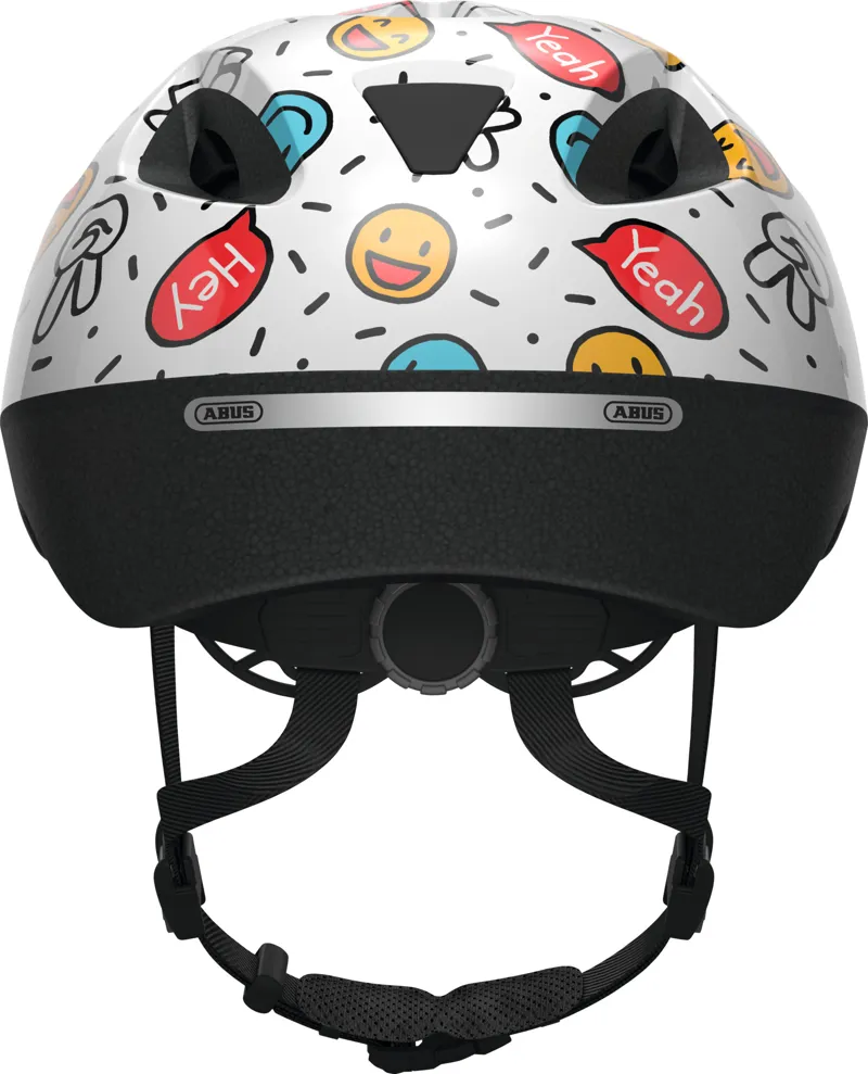 Abus Smooty 2.0 Kids Helmet in White Smiley-2