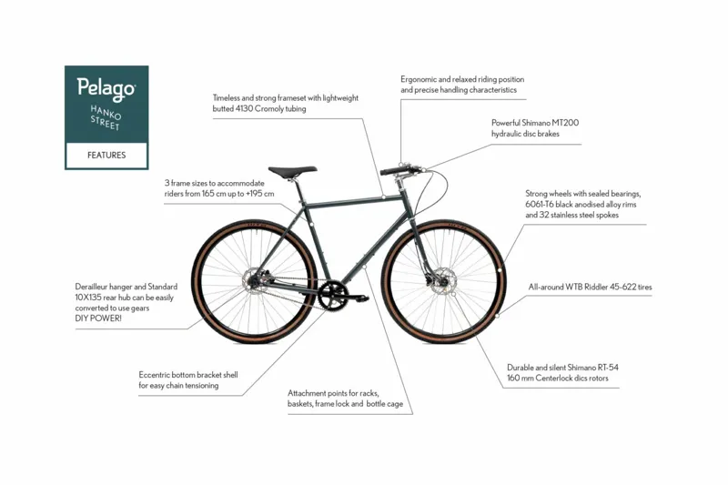 Pelago Hanko Street Single Speed Urban Bike in Eliel Green-7