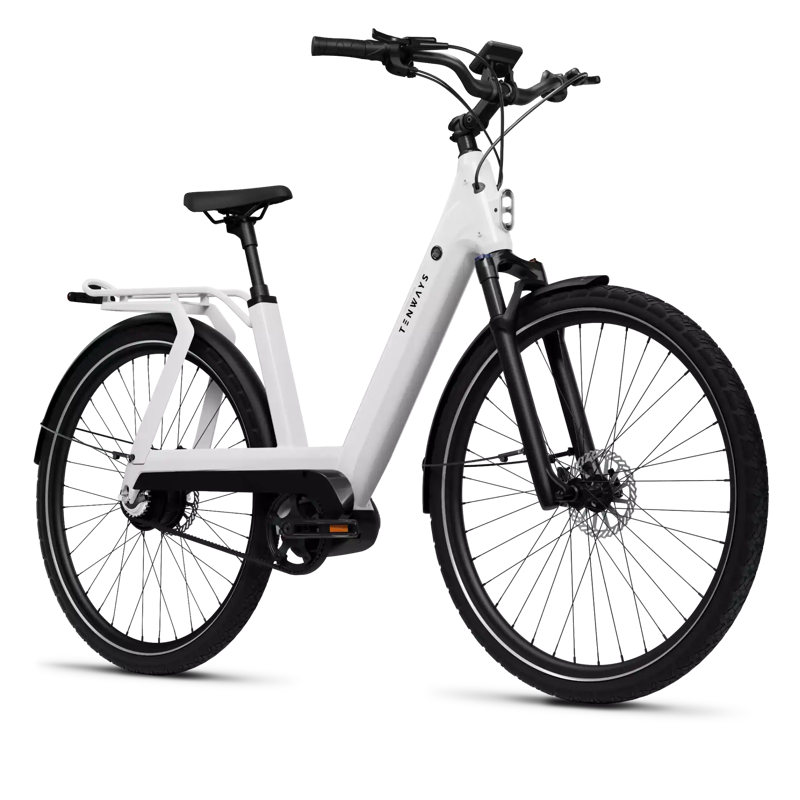 Tenways AGO T Hybrid eBike in Pearl White-1