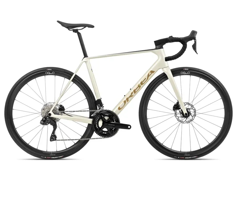 2024 Orbea Orca M35i Road Bike In Ivory White-Burgundy/Vulcano