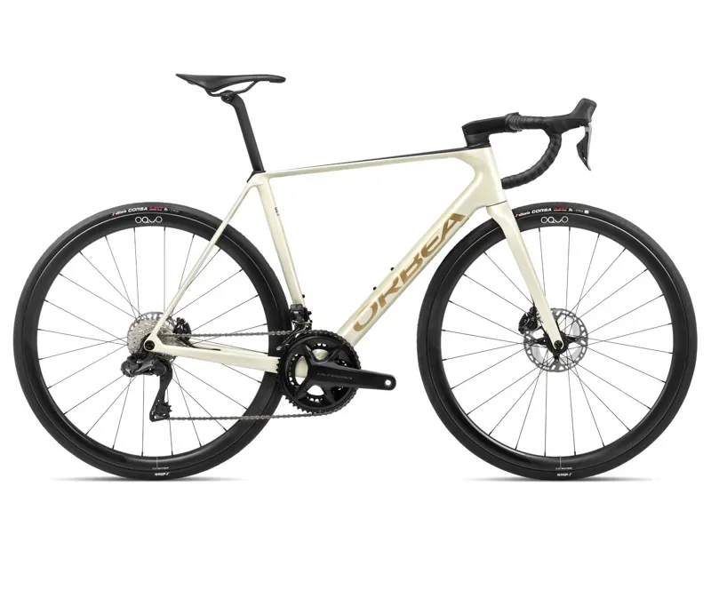 2024 Orbea Orca M20iTeam Road Bike In Ivory White-Burgundy/Vulcan
