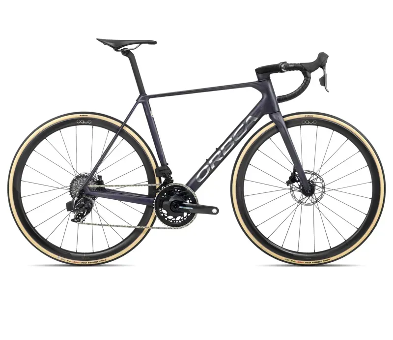 2024 Orbea Orca M21eltd Pwr Road Bike In Tanzanite/Carbon Raw