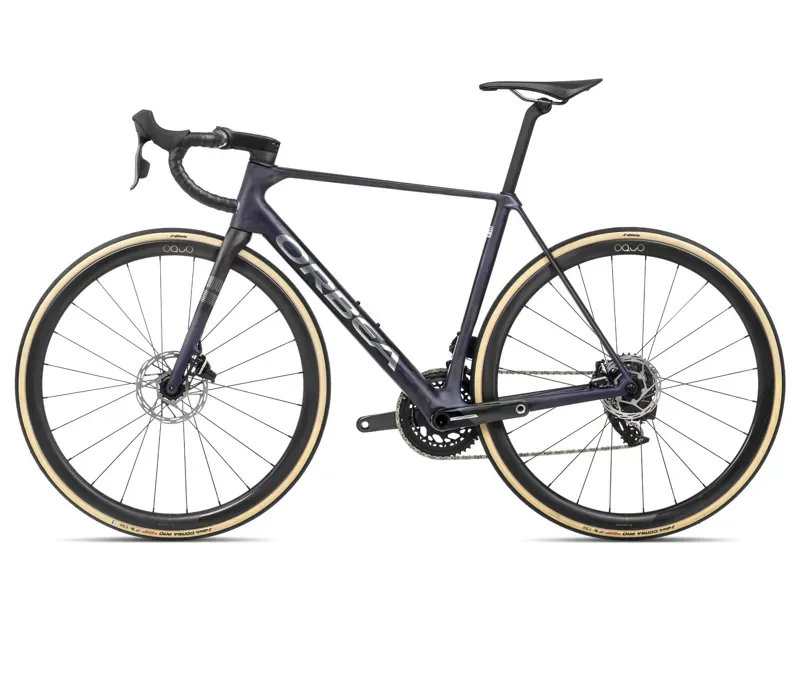 2024 Orbea Orca M21eltd Pwr Road Bike In Tanzanite/Carbon Raw-1
